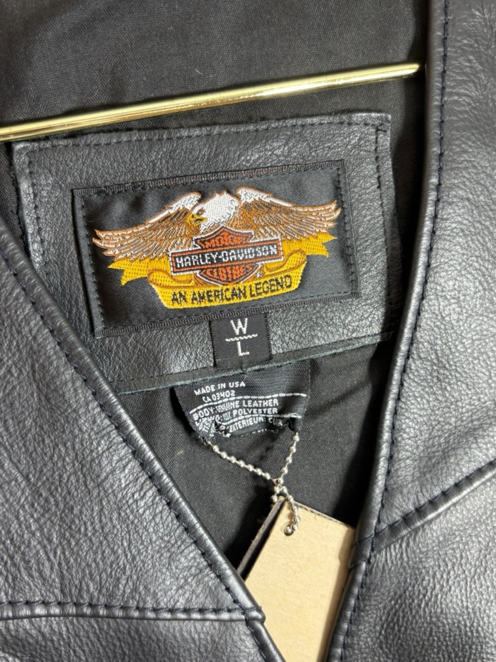 New Harley Davison Leather Vest Womens Large “Basic Skins” Vintage 90s USA Made - Picture 6 of 7